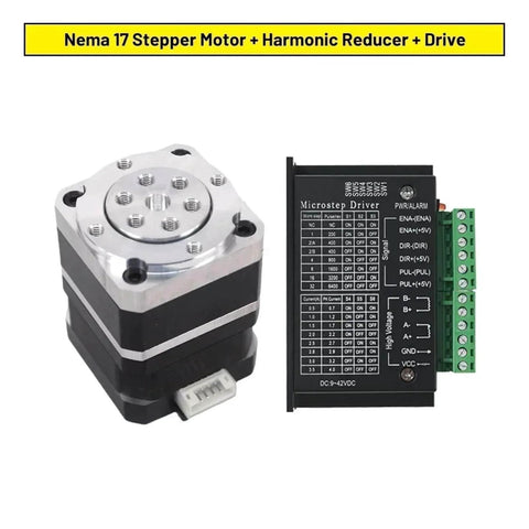 Mini Harmonic Reducer Strain Wave Gear Reducer with Nema 17 Stepper Motor and Drive for Precision Motion Control