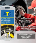 DIY Alloy Wheel Repair Kit For Curb Rash And Rim Scratch Fix With Silver Touch Up Paint displayed with a car wheel.