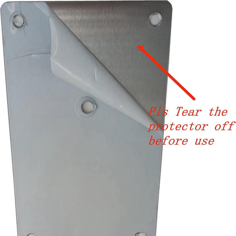 Stainless Steel Satin Finish Door Push Pull Handles Set For Interior Doors, 304 Grade, with protector partially removed