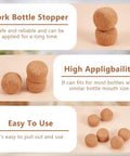 8 Pack Wooden Cork Stoppers For Wide Mouth Bottles 1 To 2 Inch Opening Tapered Corks With Wooden Lids