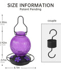 Outdoor Hummingbird Feeder With Perch And Five Flower Feeding Ports 23 Oz Nectar Feeder For Backyard Garden Patio Hanging Hook