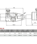 Technical diagram of Lincoln 90i Wire Feed Motor Replacement For MIG Welders 24V DC 10W Mig Wire Feeder dimensions