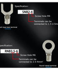 Super Cool 320 Piece Assortment Kit of Non-Insulated Brass U-Type Ring Fork Terminals And Crimp Spade Connectors For All Your Wiring Projects Made Easy With Solid Connector Variety: brass fork and ring terminals, SNB2-4 and RNB3.5-6
