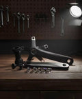 Lightweight 44T Crankset With 130 BCD, 170mm Arms, Includes Bottom Bracket For Easy Bike Conversion, Road Ready, Durable Cycle Part For Smooth Shifts And Quick Upgrades, black alloy set