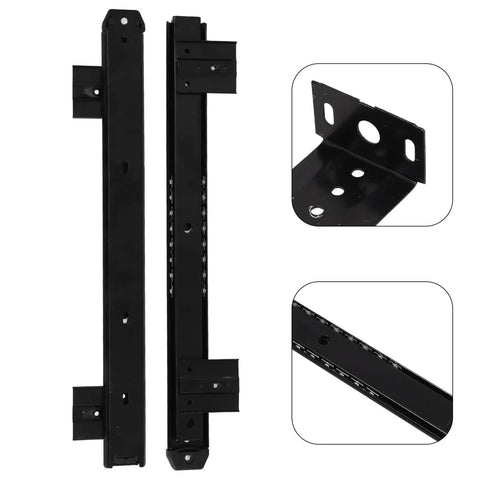 Heavy Duty Keyboard Tray Slide Rail For Computer Desk Runs Slick As Butter With Premium Glide Track Drawer Guide For Daily Typing And Solid Home Office Setup, close-up of black steel glide track.