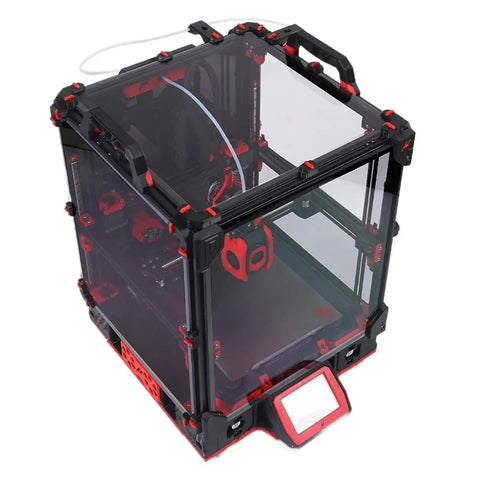 No Sweat 180mm FDM 3D Printer Kit Compatible With Voron Micron R1, showcasing a compact design with glass panels and heavy-duty frame.