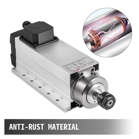 Top Shelf 4KW Air Cooled Spindle Motor With Er20 Er25 Collet For Cnc Milling And Engraving Machines 18000 Rpm showing anti-rust material.