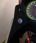 Waterproof DC 12V Voltmeter With LED Digital Display, Round Panel Battery Voltage Tester For Car Motorcycle Boat, Beast Pro Grade Gauge With Terminals, All Weather, Easy Install, Universal Vehicle Voltage Meter on black dashboard