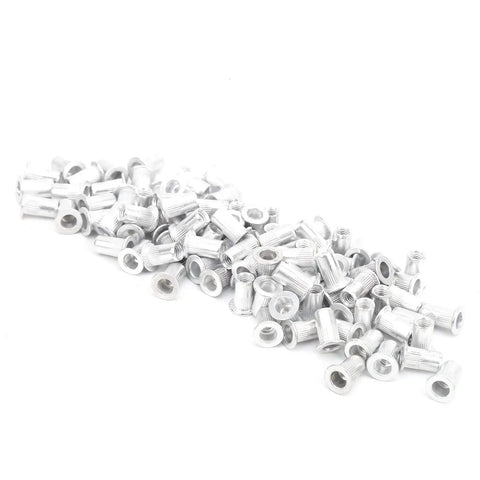 Aluminum Pull Riveting Nuts WJ30045 Flat Head Vertical Hardware Accessories M4 100Pcs Set for automotive aviation projects.