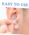 Person inserting Snag These 40 Count Reusable Silicone Ear Plugs Soft Tight Seal Keeps Ears Dry Swimming Or Showering Noise Blocking Cushions.