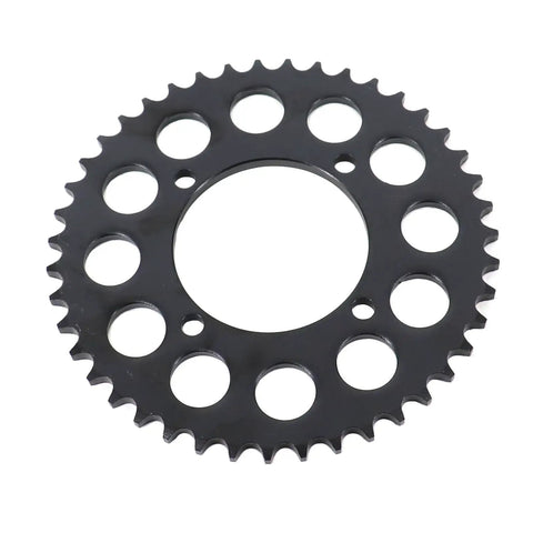 428 Chain Sprocket Kit With Front 15 Tooth And Rear 43 Tooth, 114 Link Chain, 17mm Wide, black rear sprocket