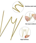 Super Slick Gold Cubicle Hooks For Fabric Partition Walls Tough Stainless Steel Wire Clips, 36 pack stainless steel hooks, durable design.