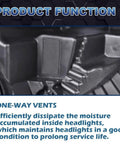 Ford F150 Headlight Assembly Replacement Left Right Pair For 2015 2016 2017 Smoky Lens Black Housing one-way vents