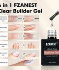 Hema Free Builder Gel In A Bottle BIAB For Nails 15ml 2Pack showing nail repair and extension results