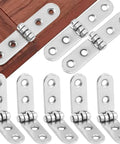Foldable 180 degree rounded corner buffer hinge for DIY wooden boxes and cabinets, 2 or 4 pack; durable, rust-resistant hardware