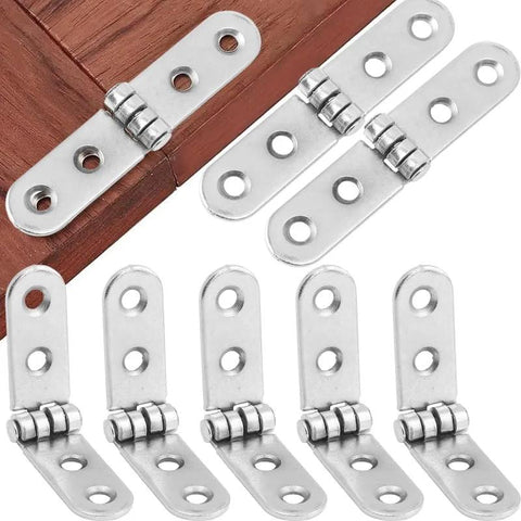 Foldable 180 degree rounded corner buffer hinge for DIY wooden boxes and cabinets, 2 or 4 pack; durable, rust-resistant hardware