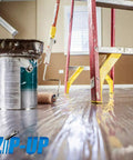 Room with paint can and ladder, featuring Carpet Film Applicator Workhorse With 36 Inch Roller And 42 Inch Handle All Steel Construction