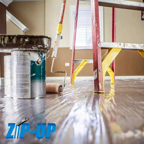 Room with paint can and ladder, featuring Carpet Film Applicator Workhorse With 36 Inch Roller And 42 Inch Handle All Steel Construction