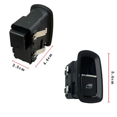 Plug And Play Drop In Passenger Side Power Window Switch Replacement For Porsche Cayenne 2011 2017 Panamera 2010 2016 Macan 2014 2024 OEM Style Button Assembly With OE Part Number 7PP959855BDML, showing dimensions