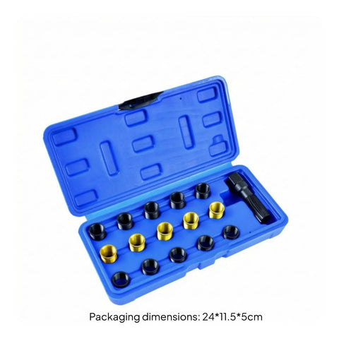 Rock Solid Plug Thread Repair Tool Kit Deep-Seated Fixing For Damaged Holes High Speed Steel Garage Home DIY Auto Parts Must Have case 24*11.5*5cm