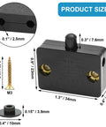 Dimensions and components of Black Cabinet Lamp Switch 2 Pack Automatic Door Light Switch For Wardrobe Closet Pantry