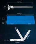 Housolution 12in digital caliper with LCD display, blue storage case, and three feeler gauge blades