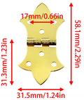 Top Tier Gold Butterfly Cabinet Hinges Set Of 8 Vintage Electroplated Woodworking Clasps That Bring Major Dope Style To Any Custom DIY Craft Build Or Keepsake Box, 58.1x31.5mm