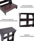 Wooden Prayer Kneeler Bench With Cushion Pad For Home Or Church, Easy Assembly Kneeling Chair With Shelf, Sturdy Pine Wood Praying Stool 23W X 20D X 32H shown close-up with cushioned pad, carved cross, and bookshelf.