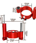 Dead Nuts Precision Manual Router Lift System with red aluminum base, 1.85 inch stroke for universal hand routers.