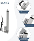 Beefy 12V DC Electric Stroke Linear Actuator With Mounting Bracket, 900N Lift, showing aluminum motor and design features