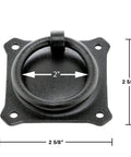 Premium Mission Style Wrought Iron Cabinet Ring Pull 2 Inch Antique Drop Handle With Matte Black Rust Resistant Powder Coat top view
