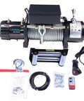 Heavy Duty 12000 Lb Electric Winch For Off Road Trucks, Jeep, And Suv, 12 Volt Waterproof IP68 Design With Steel Cable and Accessories