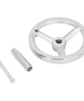 Lathe Handwheel 160mm Rotary Chrome Plated Cast Iron Round Wheel With Removable Handle 16mm Bore Built Tough For Quick Machine Setup