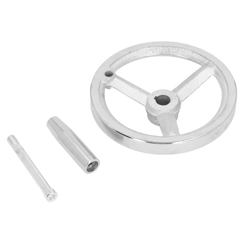 Lathe Handwheel 160mm Rotary Chrome Plated Cast Iron Round Wheel With Removable Handle 16mm Bore Built Tough For Quick Machine Setup