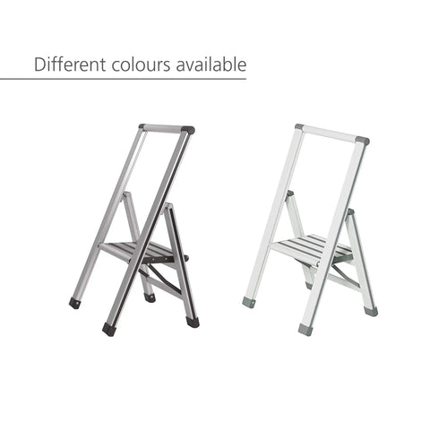 Workhorse Aluminum 1 Step Folding Ladder With Wide Anti Slip Steps And Safety Latch Lightweight Heavy Duty Step Stool In Two Colors