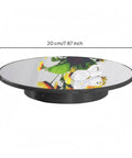 Stunning Black Mirrored Electric Turntable Rotating Stand For Jewelry Product Showcasing Smooth USB Powered Professional Photography Display With 360 Spin And Sleek Design, 20 cm diameter.