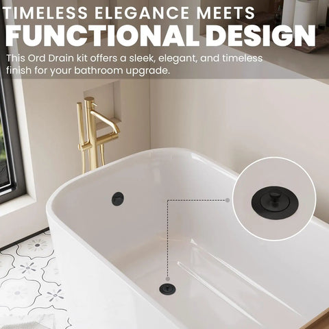 Oil Rubbed Bronze Bathtub Drain Kit With Lift And Turn Plug And Overflow Plate Replacement Tub Drain Assembly in tub