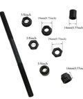 Rear Bike Hub Axle Kit 175mm 6.8in 3/8in Black 26 TPI Conical Lock Nut For Multi Speed Bicycle Rear Axle Assembly components image