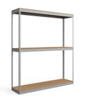 Badass Heavy Duty Boltless Shelving Unit In Gray With A Dang Tough Cold Rolled Steel Frame And Legit 1000 Lb Capacity Per Shelf On 3 Adjustable Tier Particle Board Decks For Garage Home Projects.