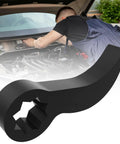 Pry Bar Wrench Adapter For 1/2 Inch Drive - Crowbar Adapter Head Fits 1/2 Inch Ratchets, shown in use under a car hood