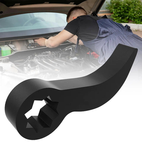 Pry Bar Wrench Adapter For 1/2 Inch Drive - Crowbar Adapter Head Fits 1/2 Inch Ratchets, shown in use under a car hood