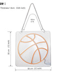 Basketball Neon Sign LED Light 11.8 Inch for Bedroom Decor and Game Room Aesthetic, displays clear size dimensions