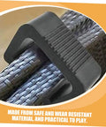 Close-up of black garden furniture clip on gray wicker rattan from 10 Pack Garden Furniture Clips For Wicker And Rattan Chairs.