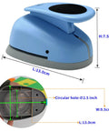 Two And A Half Inch Circle Hole Punch Cutter for Paper Crafts with ergonomic lever, showing dimensions and circle diameter details.