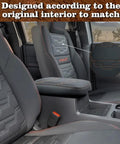 Nissan Frontier Center Console Armrest Cover That Fits 2022 2023 2024 2025 2026 With Vegan Leather Cushion Pad Thick Regular Orange Trim