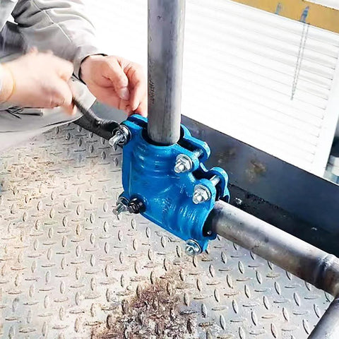 Pipe Repair Clamp For Three Quarter Inch Pipe Elbow Fits 1 OD Pipes And Works With 90 Degree Elbows installation example