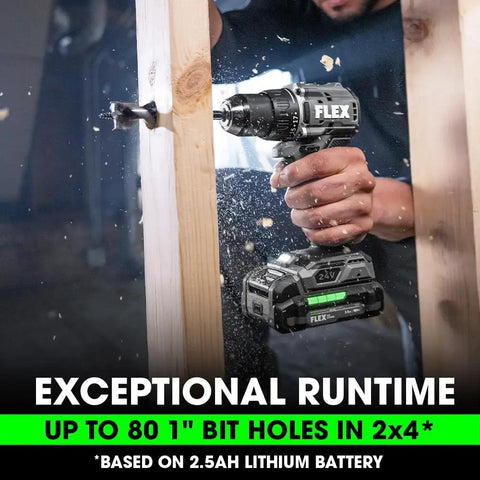 24V Brushless Cordless Drill Driver Kit With One Half Inch Chuck, 650 In Lbs Torque drilling wood