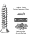 Close-up of screws used with 20 Piece 2 Inch Stainless Steel L Brackets With Screws For Wood Furniture And Tables Rust Resistant Corner Braces