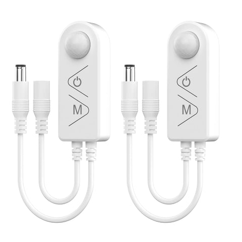 Motion Activated LED Dimmer Controller With PIR Sensor, DC12-24V, 3A Max, Infrared Sensor, 2 Pack shown front view