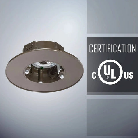 Bronze Outdoor Ceiling Fan Electrical Box With 4.75 Inch Box for Weatherproof Mounting shown with UL certification